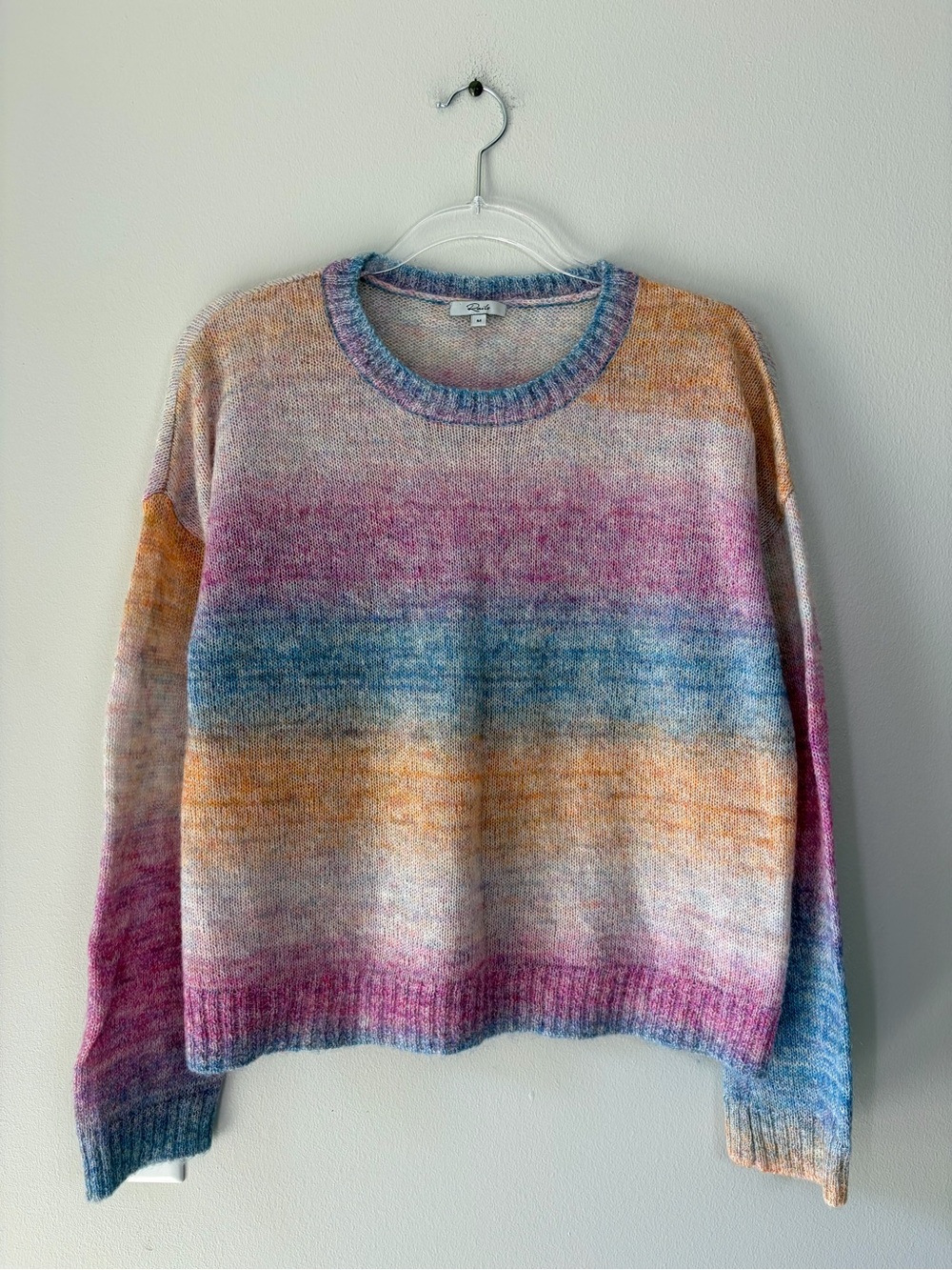 Rails Camille Rainbow Wool Mohair Blend Knit Crewneck Sweater